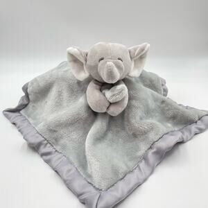 2020 Carters 14" Gray Elephant Holding Lovey Satin Security Blanket